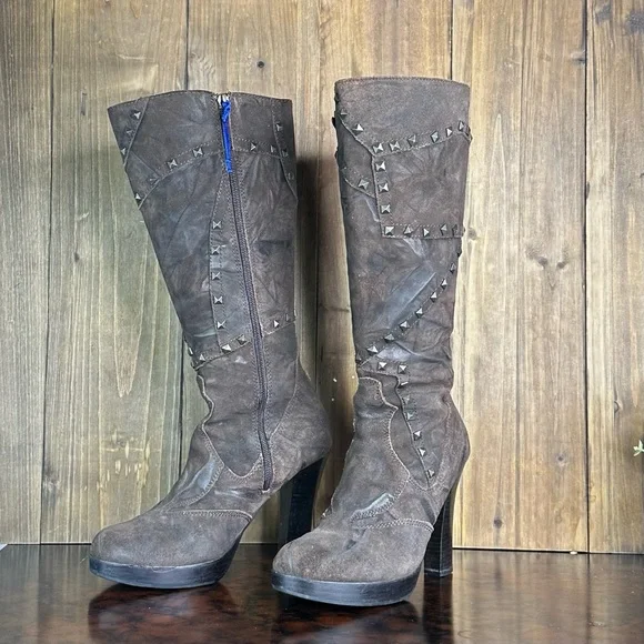 Siren By Mark Nason Sugarhill Festival Boots Leather High Dark Brown 8.5 - Picture 6 of 15